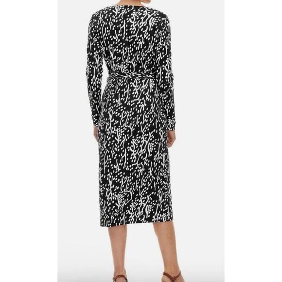 DVF Target Black Sea Spots Cotton Blend Wrap Dress - L - Picture 2 of 7